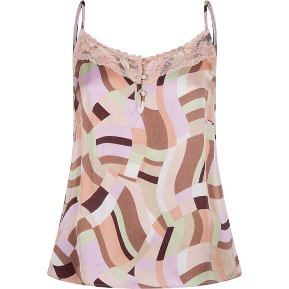 NWT ESQUALO Lace Geometric Print Camisole - Picture 4 of 10